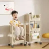 Trolley Bookshelf Kitchen Storage Rack Kitchen Corner Narrow Slit Storage Cabinet Bathroom Living Room Home Organizer 4