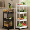 Mobile Storage Rack Trolley Household Kitchen Organizer Multi Storey Bathroom Cart Bedroom Snacks Storage Shelf Home Accessories 6